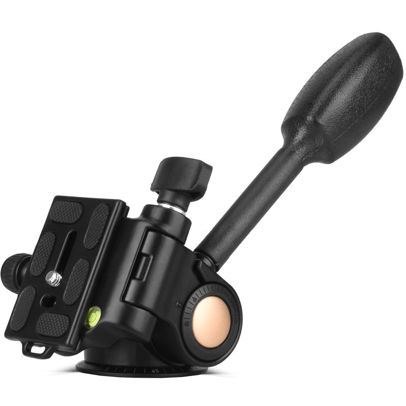 Cap de trepied din aliaj de aluminiu cu amortizare 3D, scară panoramică, rotire orizontală 360° pentru SLR