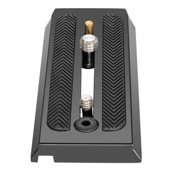 Placă de eliberare rapidă, prelungită, Jingshengda — aliaj de aluminiu; sarcină maximă 6–10 kg; compatibilă cu Manfrotto 500ah/701/577 și Benro S4/S6 PTZ.