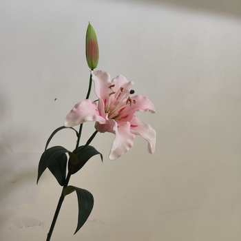 Set de flori artificiale cu lilii cu două capete și gypsophila; materiale: flori uscate, flori de mătase; textură moale la atingere; utilizări: decor pentru nuntă, hotel, sărbători, recuzită pentru fotografii, decor pentru birou/acasă