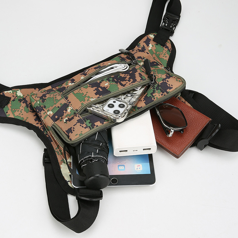 Muška torba za prsa — gradski jednostavan stil, Oxford platno, prozračna, ultra lagana, otporna na habanje, digitalni kamuflažni uzorak