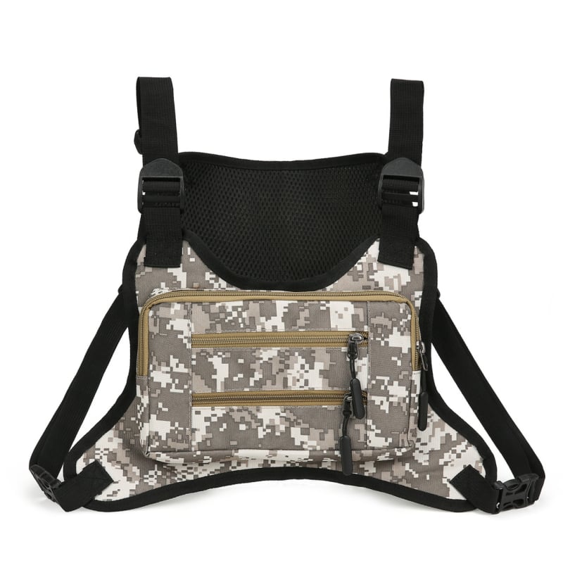 Muška torba za prsa — gradski jednostavan stil, Oxford platno, prozračna, ultra lagana, otporna na habanje, digitalni kamuflažni uzorak