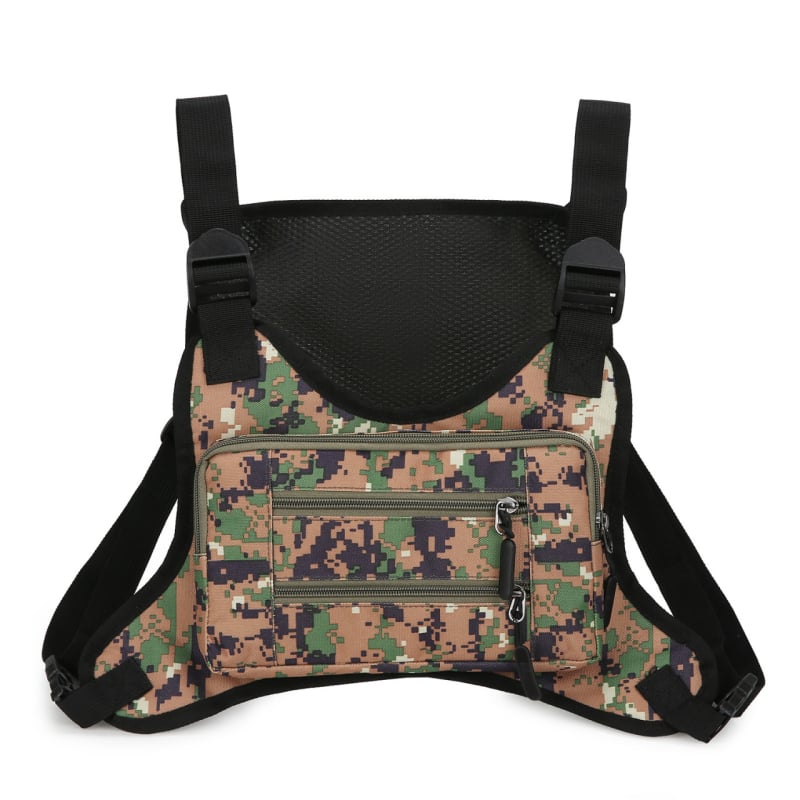 Muška torba za prsa — gradski jednostavan stil, Oxford platno, prozračna, ultra lagana, otporna na habanje, digitalni kamuflažni uzorak