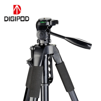 Trepied pentru cameră din aliaj de aluminiu, ușor și portabil, 3 secțiuni, cap tridimensional, încărcare 2–5 kg