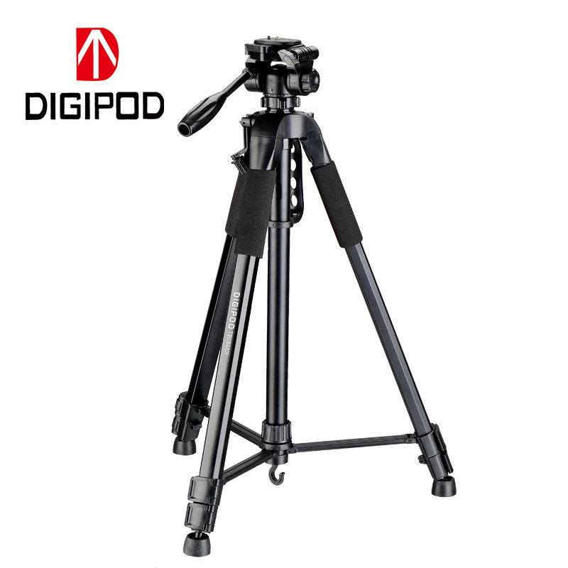 Trepied pentru cameră din aliaj de aluminiu, ușor și portabil, 3 secțiuni, cap tridimensional, încărcare 2–5 kg