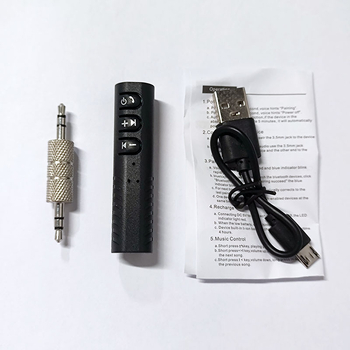 Autós Bluetooth kihangosító vevő 3,5 mm AUX-hoz, klip-dizájn, 5V tápegység, frekvenciatartomány 20 Hz–20 kHz