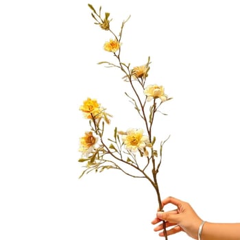 Cvjetni buket od umjetnih svilenih cvjetova - margarete, u stilu ulja za kućnu dekoraciju; izrada: oblikovanje, flokiranje, reljef; sorta: margareta; namijenjeno za vjenčanja, fotografije na otvorenom, kućnu dekoraciju