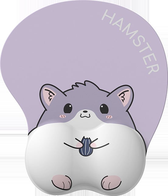 Podloga za miš za zglob – 3D crtani dizajn hrčka, silikon, mala podloga, narukvica