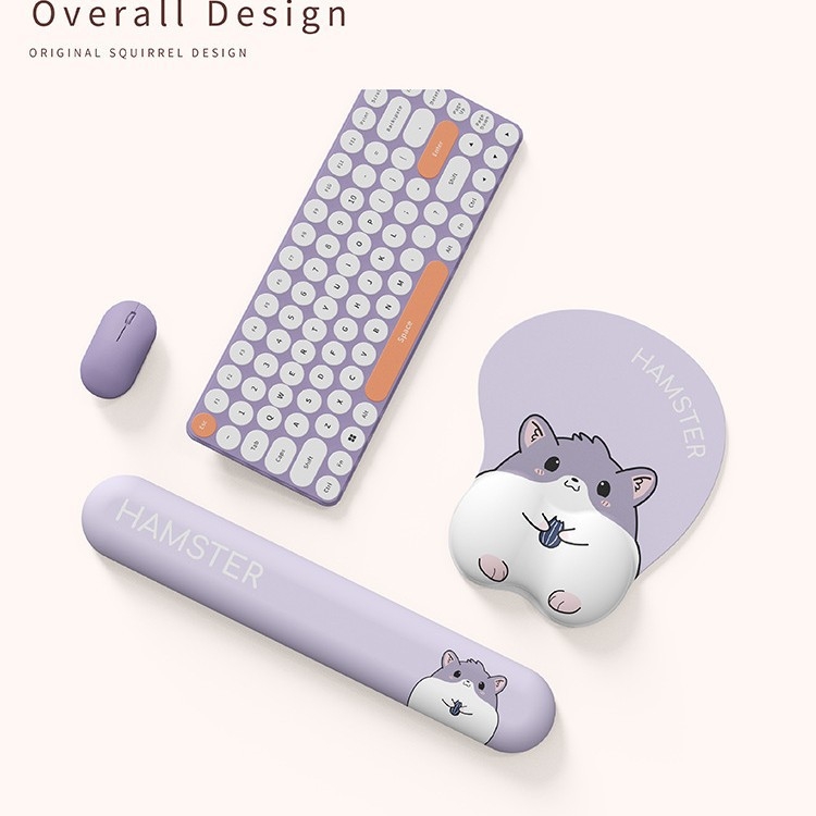 Podloga za miš za zglob – 3D crtani dizajn hrčka, silikon, mala podloga, narukvica