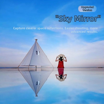 Fotografijos fono plokštė su veidrodžiu, lentyna ir dulkių šluoste – įeina laikymo krepšys