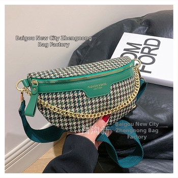 Dámska quiltovaná taška na pás – street fashion, PU materiál, zima 2024, podšívka polyester, vrecko na telefón