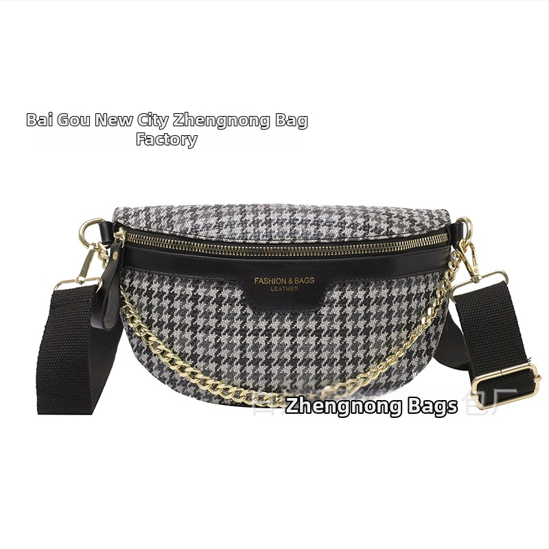 Dámska quiltovaná taška na pás – street fashion, PU materiál, zima 2024, podšívka polyester, vrecko na telefón