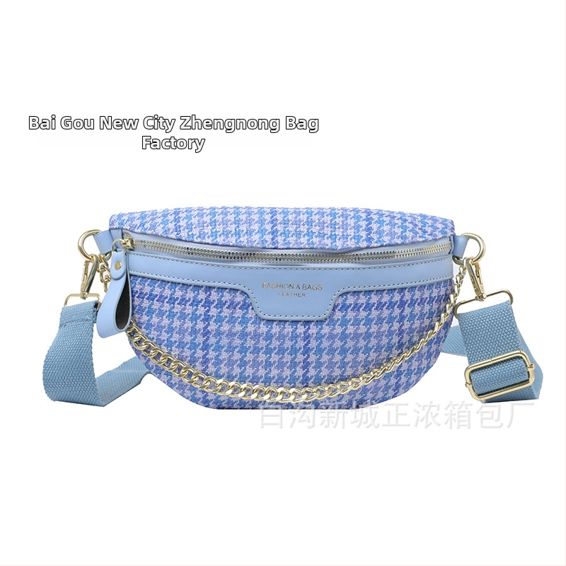 Dámska quiltovaná taška na pás – street fashion, PU materiál, zima 2024, podšívka polyester, vrecko na telefón