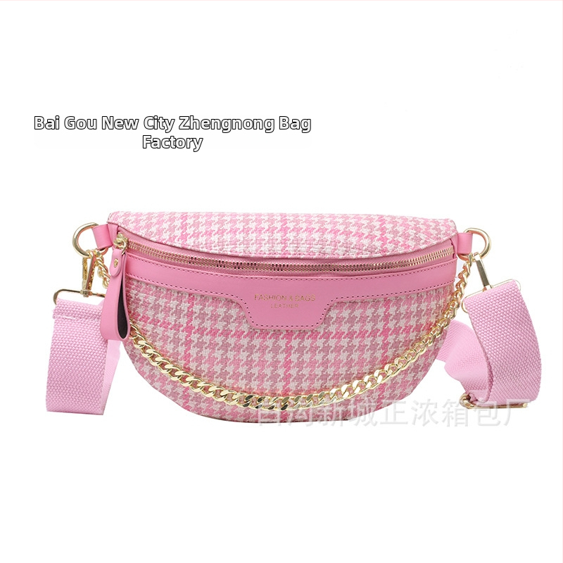 Dámska quiltovaná taška na pás – street fashion, PU materiál, zima 2024, podšívka polyester, vrecko na telefón