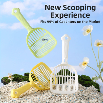 Katės kraiko šluotelė su smulkiomis skylėmis – du viename tofu katės kraikui