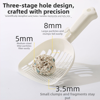 Katės kraiko šluotelė su smulkiomis skylėmis – du viename tofu katės kraikui