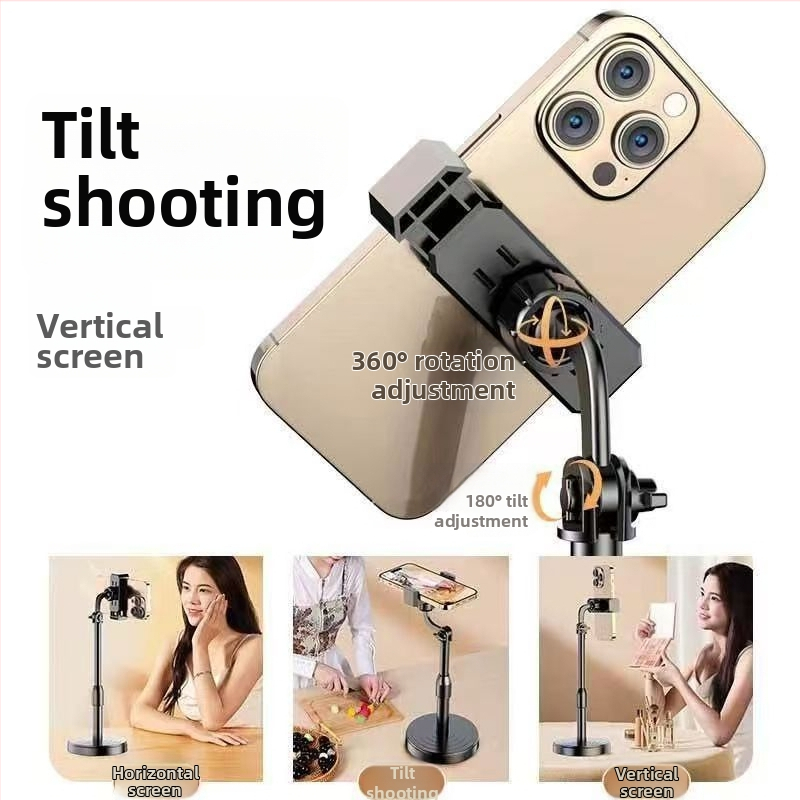 Stolný stojan na tablet a telefón, výškovo nastaviteľný, vysúvací a otočný, plastová konštrukcia pre natáčanie videí a fotografovanie