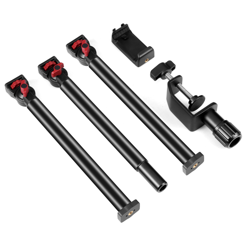 Suport de birou în formă de C cu clemă pentru fotografia de sus și streaming, model PU3103B, metal, greutate 1,13