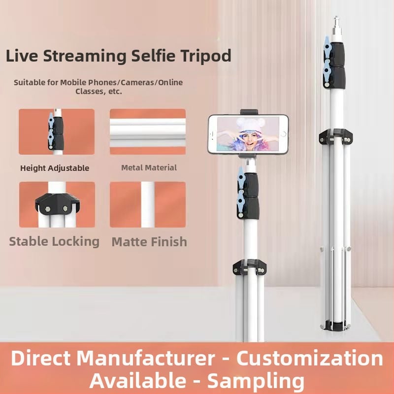 Telefon tripod za fotografiju i live streaming, 3-sekcijski nogar, promjeri cijevi 25.4/22/19/16 mm, SPCC čelik, nosivost 5 kg