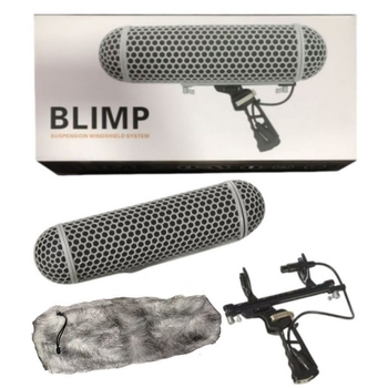 Suport microfon – Antivent, Absorbție a șocurilor, Set din trei piese pentru filmări în exterior, Accesorii ușoare, Greutate 650 g