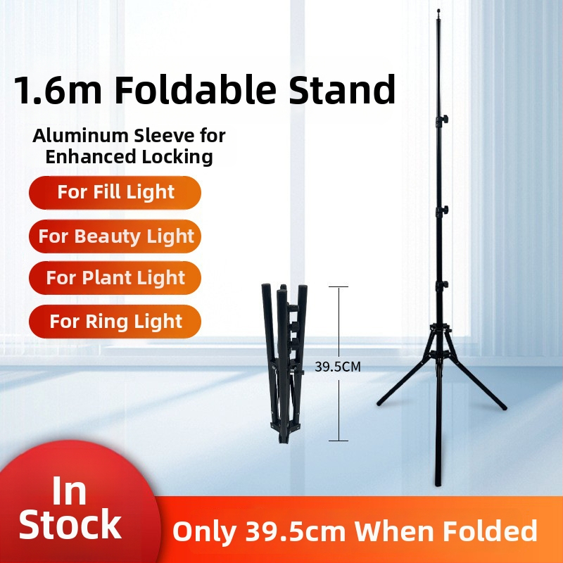 Reverzný skladací fotografický trojnožka z železa a nylonu; nosnosť 3,5–4,5 kg; 4-dielna konštrukcia; priemery trubíc: hlavné 0,4 mm, nožné 0,3 mm.