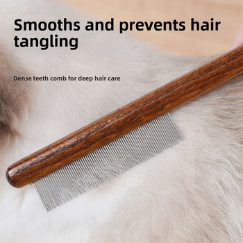 Mengqi drevený hrebeň-kefa pre psov