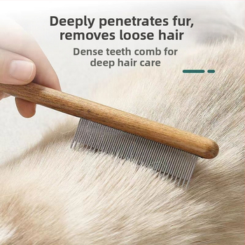 Mengqi drevený hrebeň-kefa pre psov