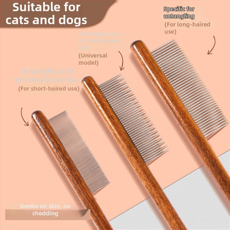 Mengqi drevený hrebeň-kefa pre psov