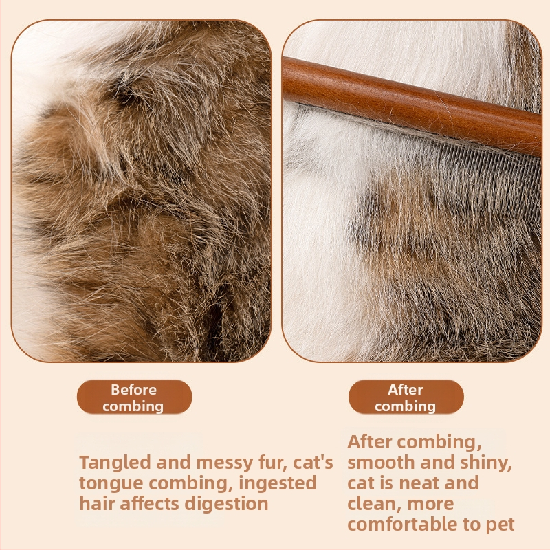 Mengqi drevený hrebeň-kefa pre psov