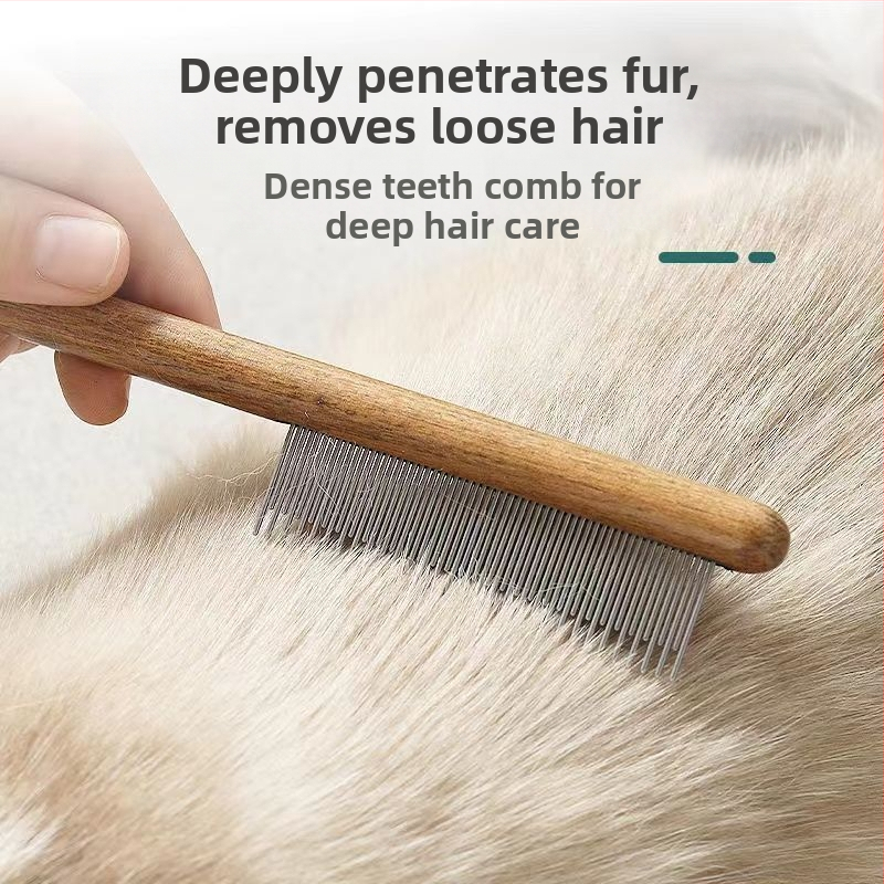 Mengqi drevený hrebeň-kefa pre psov