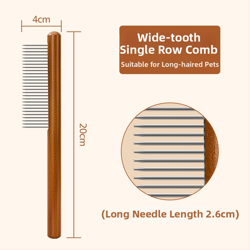 Mengqi drevený hrebeň-kefa pre psov