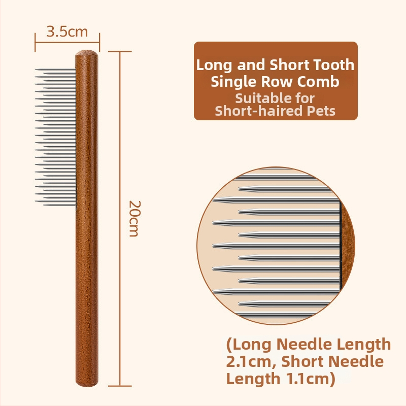 Mengqi drevený hrebeň-kefa pre psov