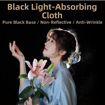 Prekės fotografijai fonas – šviesos sugeriantis audinys, flokotuotas velveto paviršius, medžiaga: audinys