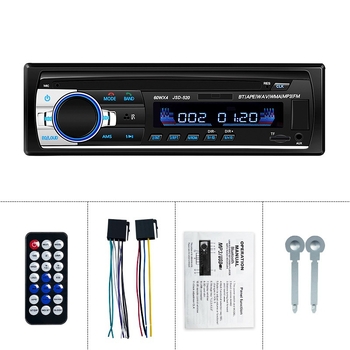 Autórádió Bluetooth MP3 lejátszó, 12V tápegység, TF-kártya és USB meghajtó támogatás, FM rádió, modell 520LCD