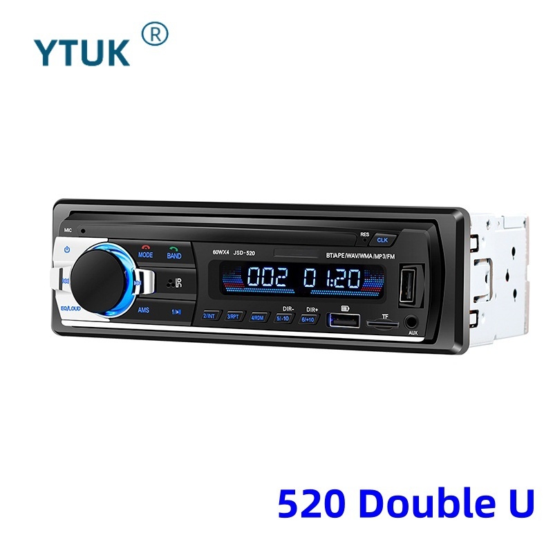 Autórádió Bluetooth MP3 lejátszó, 12V tápegység, TF-kártya és USB meghajtó támogatás, FM rádió, modell 520LCD