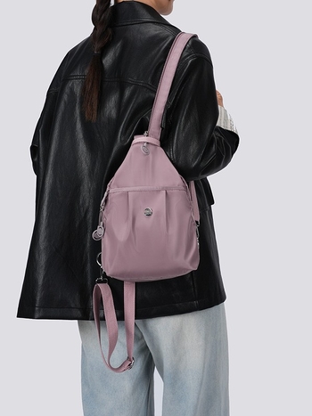 Unisex kapsa na hrudník so dvojitou nositeľnosťou: cez rameno a crossbody, PU materiál, zips, vnútorné rozdelenie, 3D vonkajšia kapsa — Kód DMLwq344