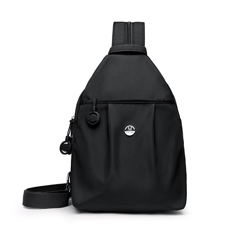 Unisex kapsa na hrudník so dvojitou nositeľnosťou: cez rameno a crossbody, PU materiál, zips, vnútorné rozdelenie, 3D vonkajšia kapsa — Kód DMLwq344