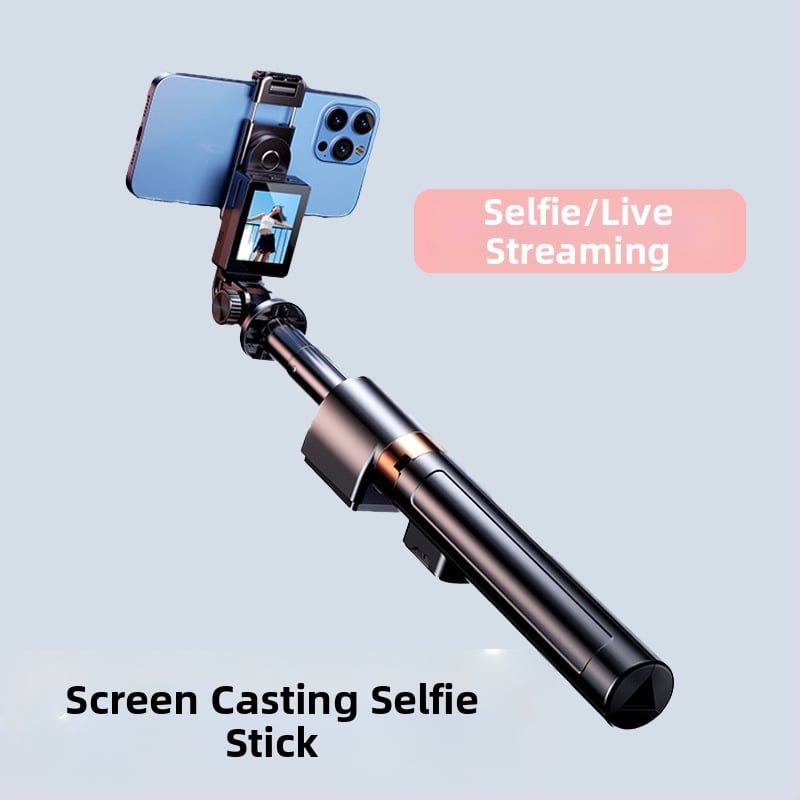 Selfie tyč s projekciou obrazovky, podlahový statív, Bluetooth diaľkové ovládanie, hliníkové telo, anti‑shake, možnosť prispôsobenia