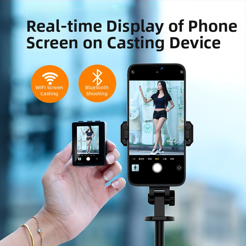 Selfie tyč s projekciou obrazovky, podlahový statív, Bluetooth diaľkové ovládanie, hliníkové telo, anti‑shake, možnosť prispôsobenia