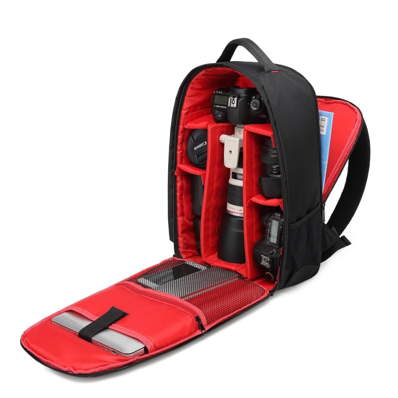 DSLR torba za fotoaparat, velika kapaciteta, višenamjenska, vodootporna, ruksak s pretincem za prijenosno računalo, najlon