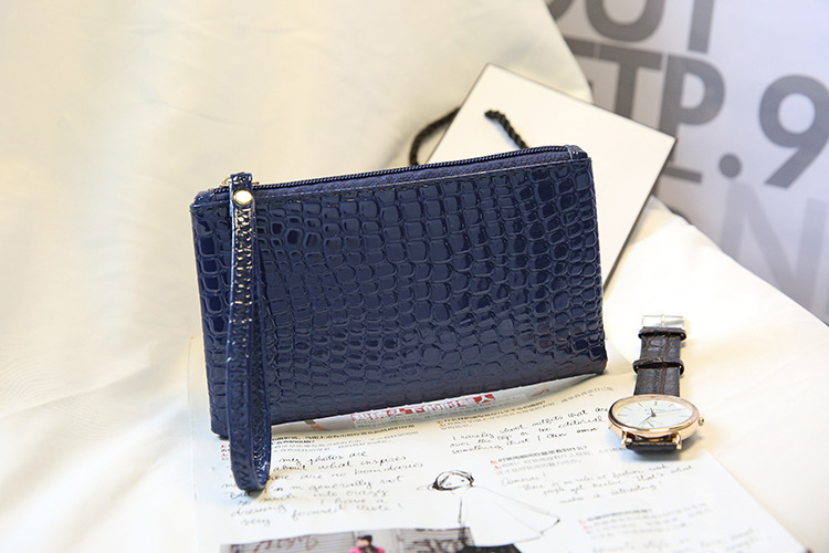 Kórejský štýl peňaženka na mince z pravej kože so zipsom, horizontálny štvorcový tvar, vnútorné vrecko na telefón