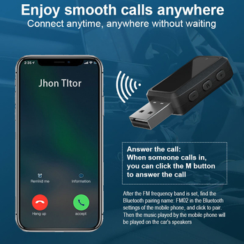 Autó Bluetooth MP3 prijímač s hands-free volaním a FM vysielačom – MF02, USB rozhranie, 5V napájanie, MP3 prehrávanie z USB kľúča