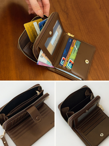 Мини портфейл за монети North Bag - платно, градски стил, животински принт - есен 2024