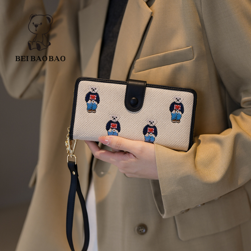 Мини портфейл за монети North Bag - платно, градски стил, животински принт - есен 2024