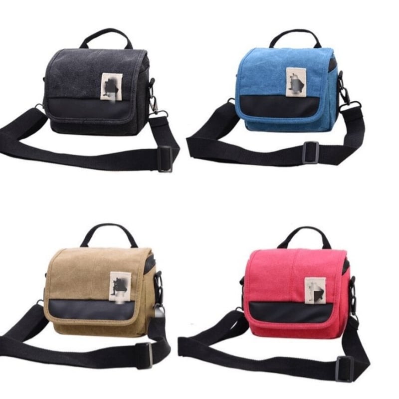 Platnena torba za bez ogledala fotoaparat, prozračna, vodootporna, otporna na habanje i zaštita od krađe; kompatibilna s Canon 450D/500D/550D/600D s 18-55 ili 50mm f/1.8; ergonomska stražnja ploča