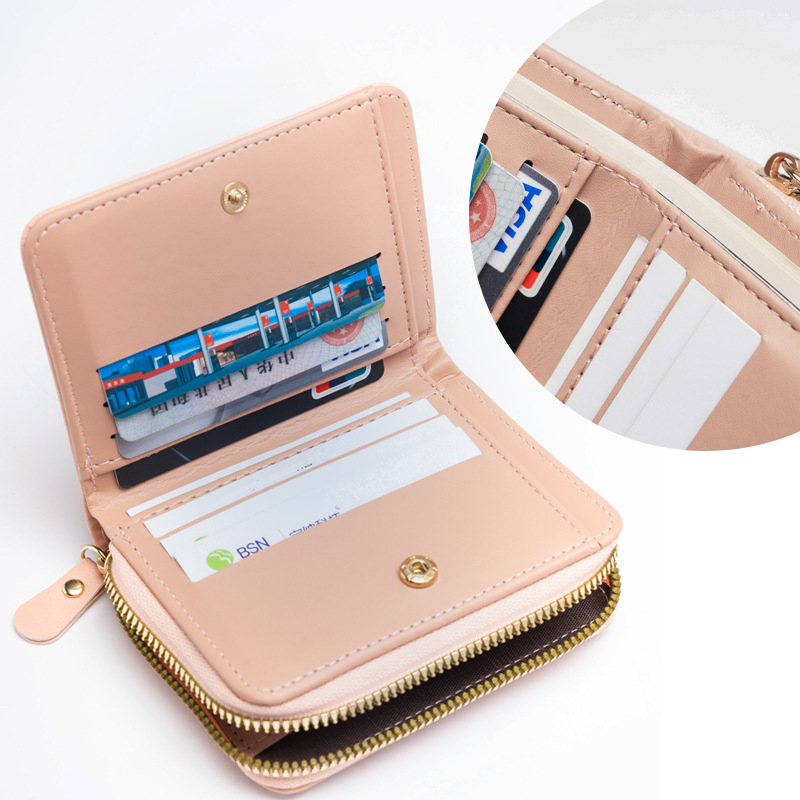 Ženski PU novčanik sa zatvaračem — ultra lagan, otporan na habanje, podloga od sintetičke kože, gradski minimalistički stil, jednobojni uzorak.