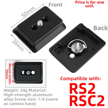 Rýchlouzamykacia platňa pre DJI RSC2 RS2 RS3 stabilizátory – hliníková zliatina, nosnosť 2–5 kg, hmotnosť 24 g