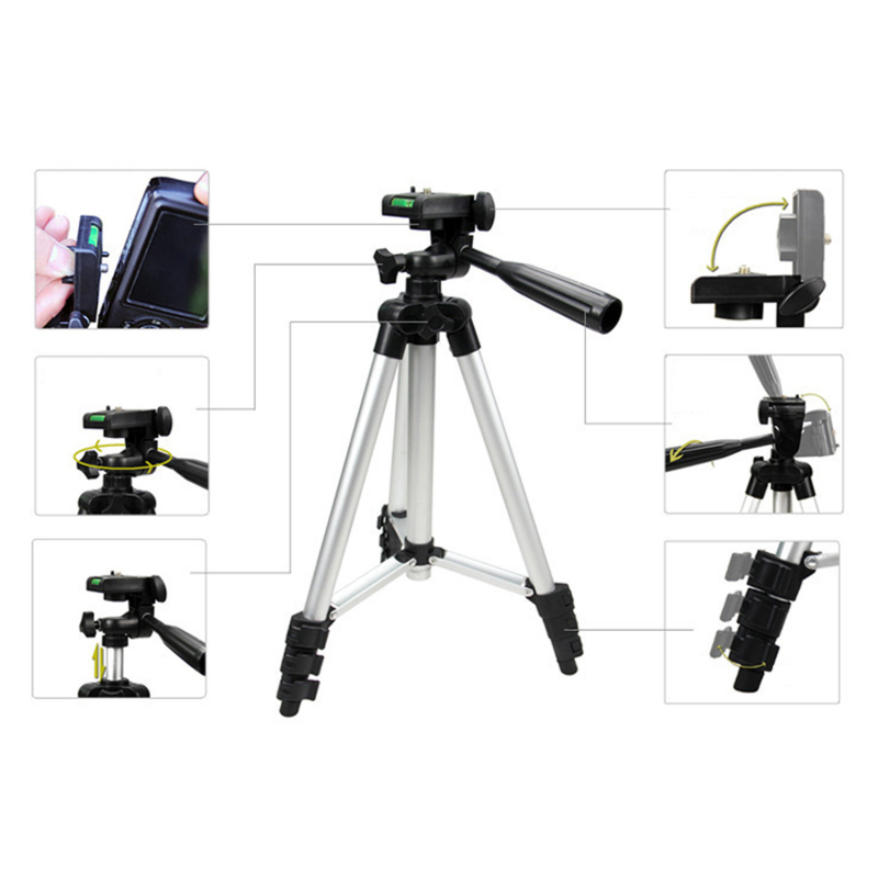 Aluminijski tronožac za mobilnu fotografiju, 4 sekcije, nosivost 2–5 kg, model B7018c-t-p4s-ul