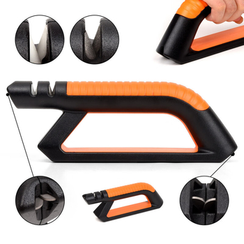 Prijenosni 6-u-1 oštrač noževa – keramičke i volframske čelične površine, ABS kućište, prilagodljivo oštrenje