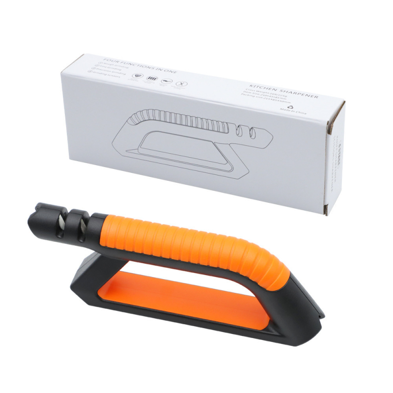 Prijenosni 6-u-1 oštrač noževa – keramičke i volframske čelične površine, ABS kućište, prilagodljivo oštrenje