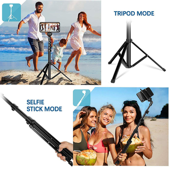 Stalak za mobitel s teleskopskim podnim stativom, aluminijska legura, sfere-pan tilt, visina 1,6 m, nosivost 2–5 kg, Bluetooth daljinski upravljač uključen